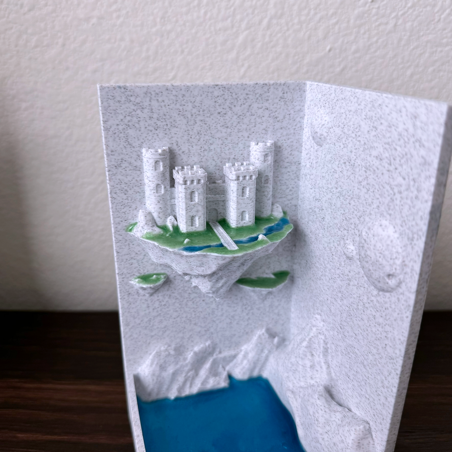 Floating Island Fantasy castle bookends - Cool Unique bookends