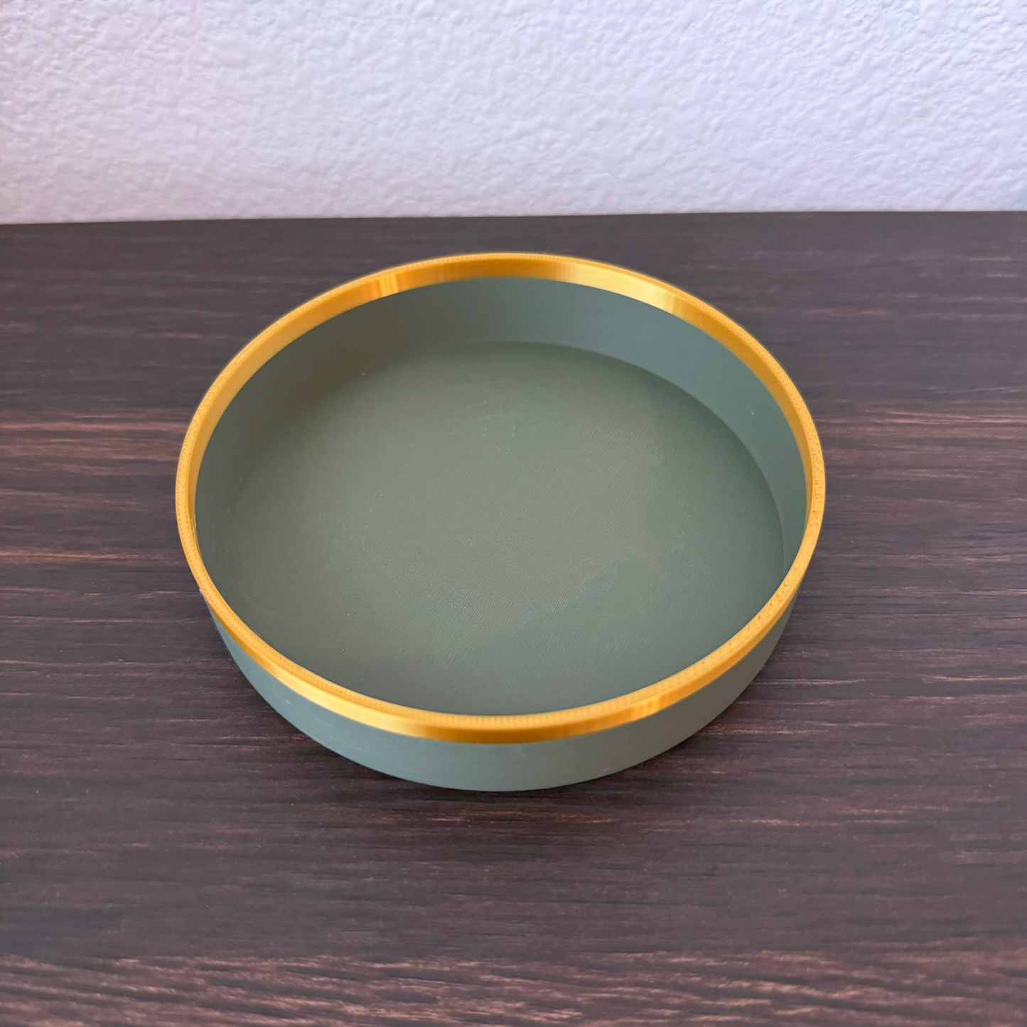 Modern Green and Gold Planter with Drip Tray - Bold Colors - Plant pot with tray - Planter with feet - Gold accents