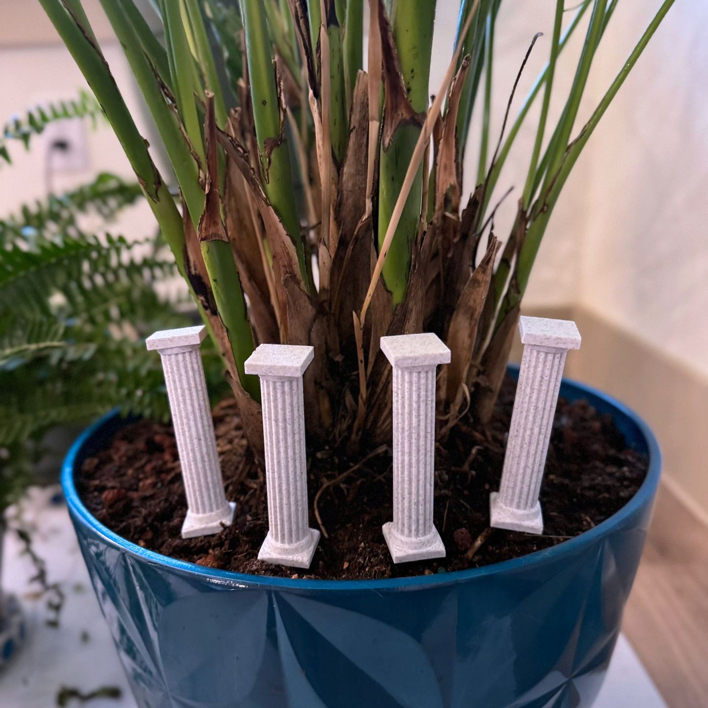 Plant Stake - Classical Greek Coman Column Planter Decor - Houseplant Stick - Plant Pick -Pack of 4 Garden Decor