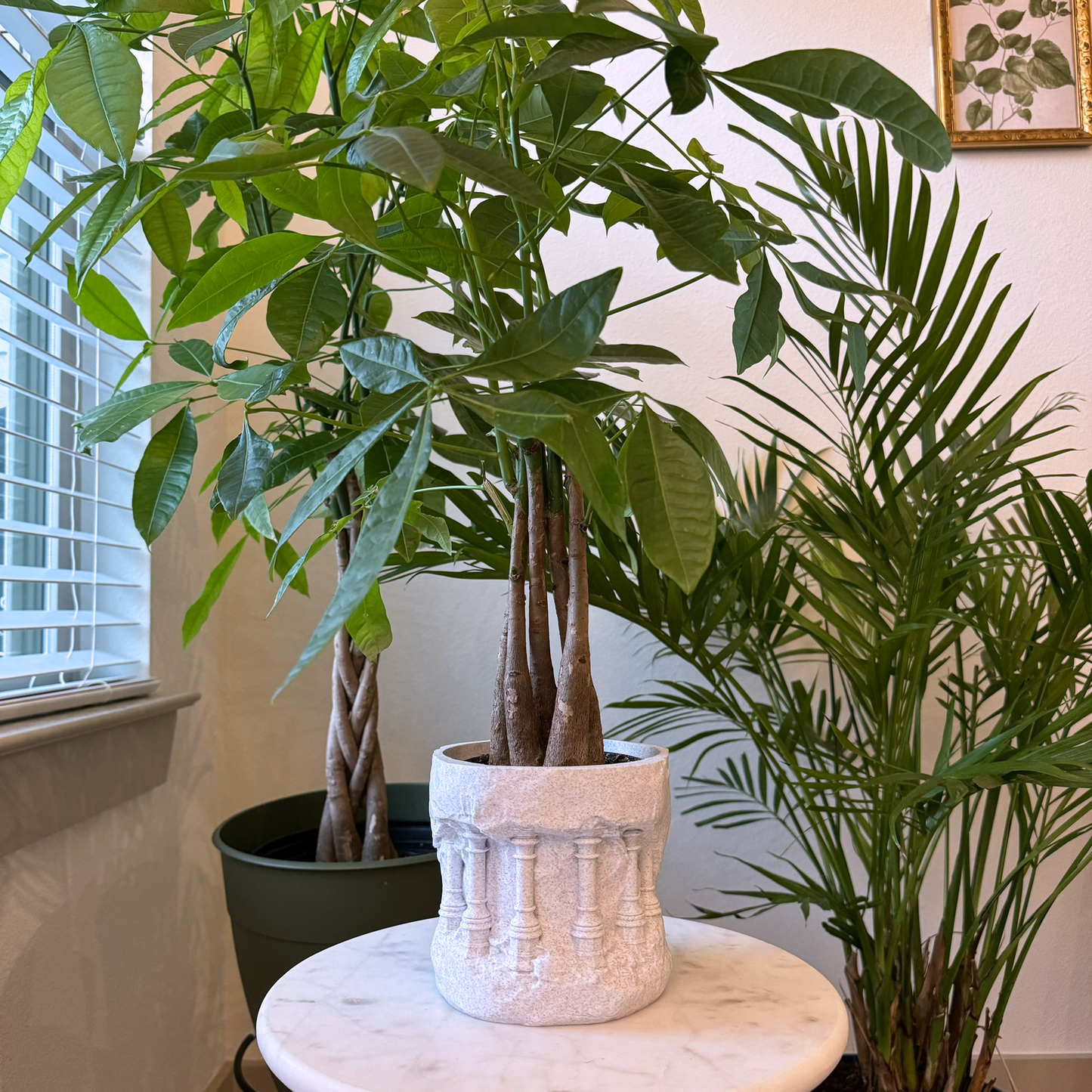 Indoor planter Classical Grecco roman columns rising up on a rocky cliffside - plant pot drip tray - Architectural planter - neoclassical