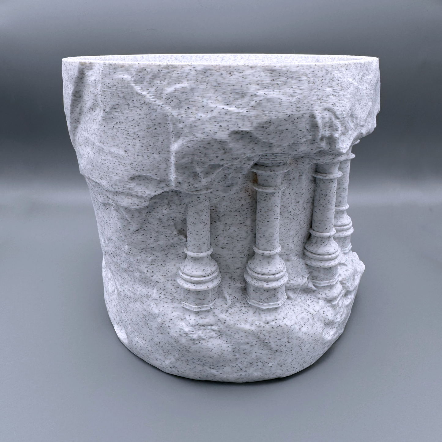 Indoor planter Classical Grecco roman columns rising up on a rocky cliffside - plant pot drip tray - Architectural planter - neoclassical