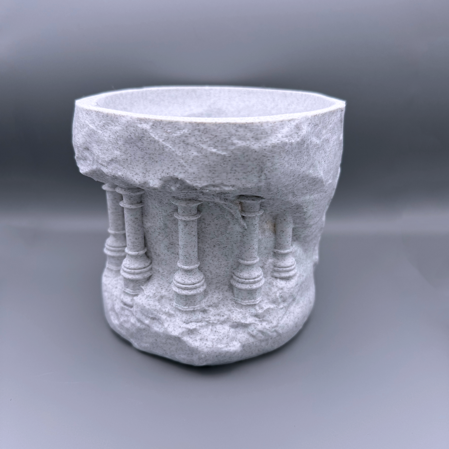 Indoor planter Classical Grecco roman columns rising up on a rocky cliffside - plant pot drip tray - Architectural planter - neoclassical