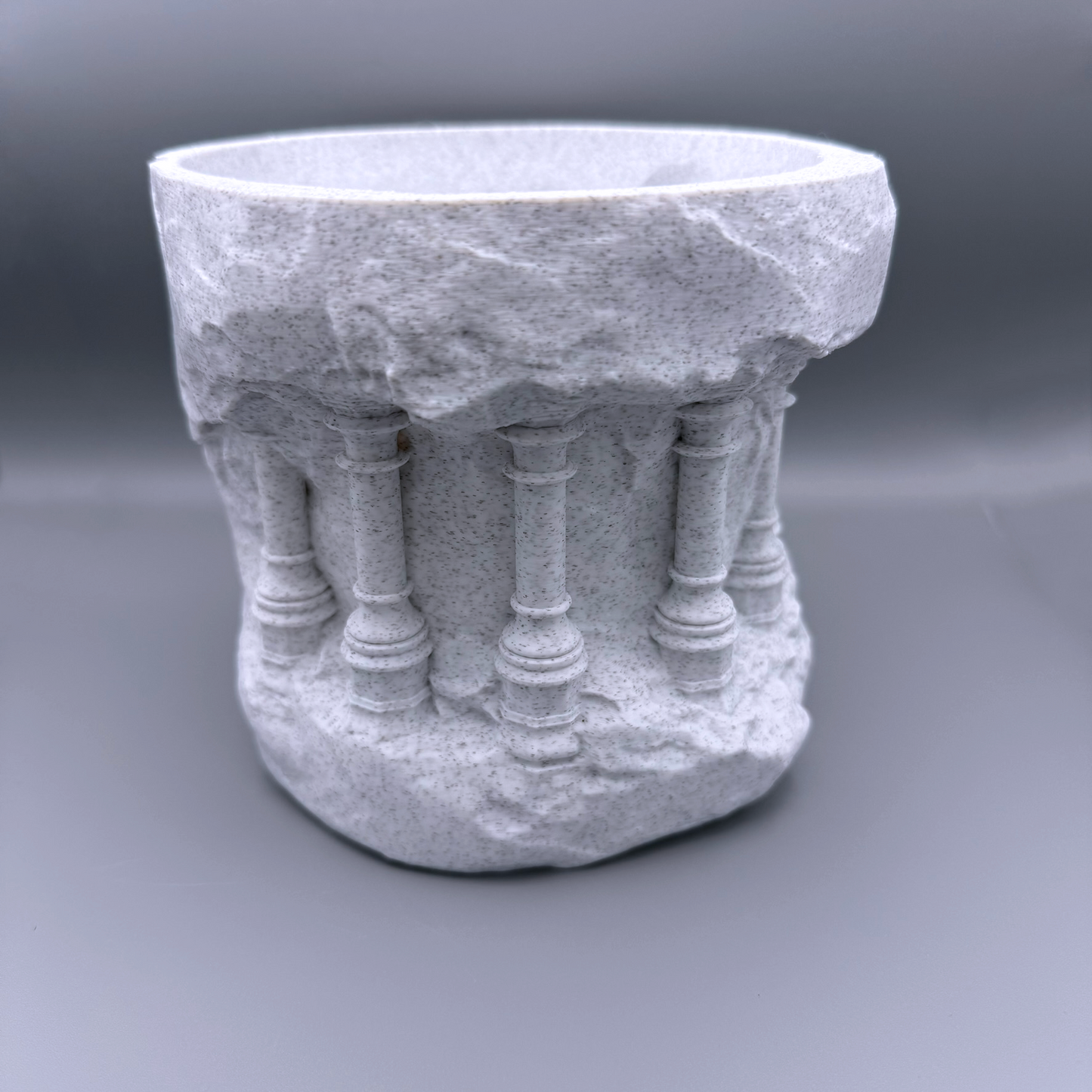 Indoor planter Classical Grecco roman columns rising up on a rocky cliffside - plant pot drip tray - Architectural planter - neoclassical