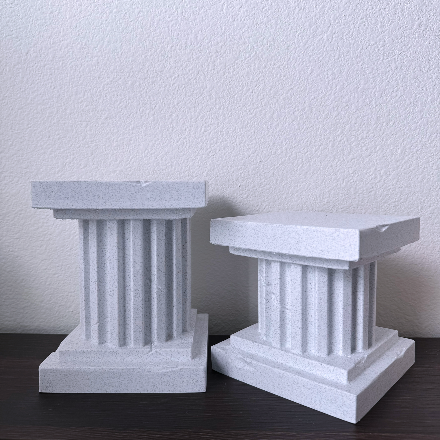 Neoclassical column plant stand and riser pedestal - Greco Roman columns indoor plant stand - Plastic stone marble textured - Two sizes