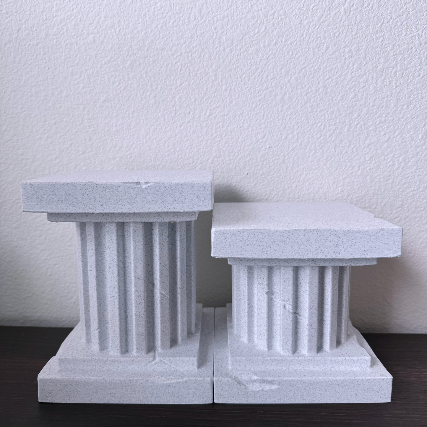 Neoclassical column plant stand and riser pedestal - Greco Roman columns indoor plant stand - Plastic stone marble textured - Two sizes
