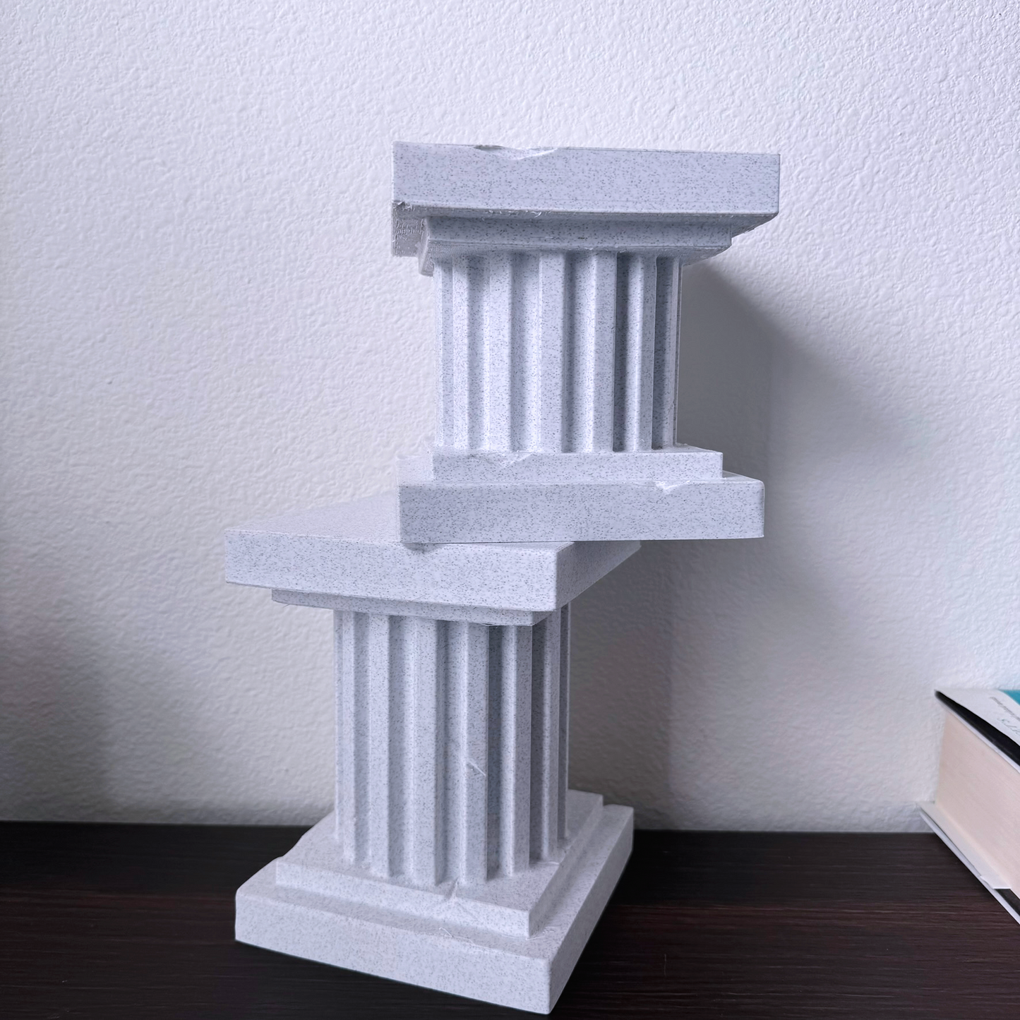 Neoclassical column plant stand and riser pedestal - Greco Roman columns indoor plant stand - Plastic stone marble textured - Two sizes