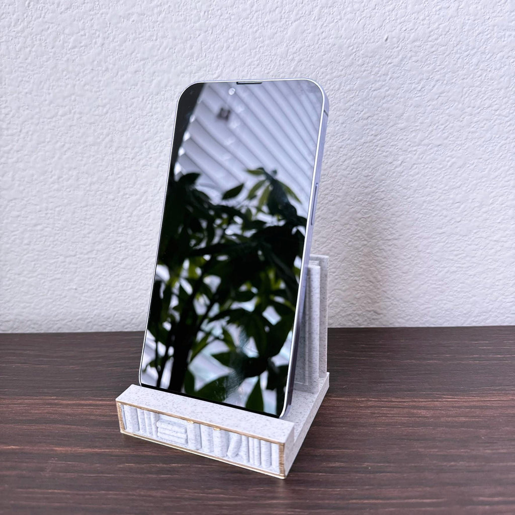 Book Lovers Antient Tome Phone Holder Stand, Unique Library Inspired Desk Accessory