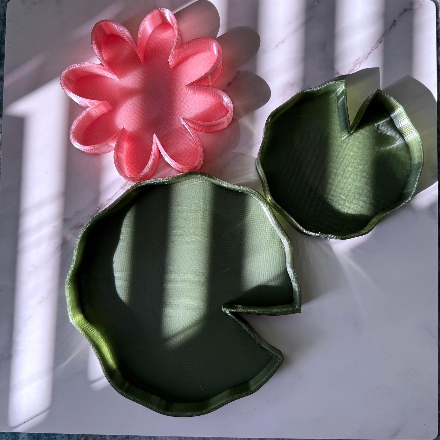 Lily Pad & Water Lily Tray: Minimalist Bathroom Organizer