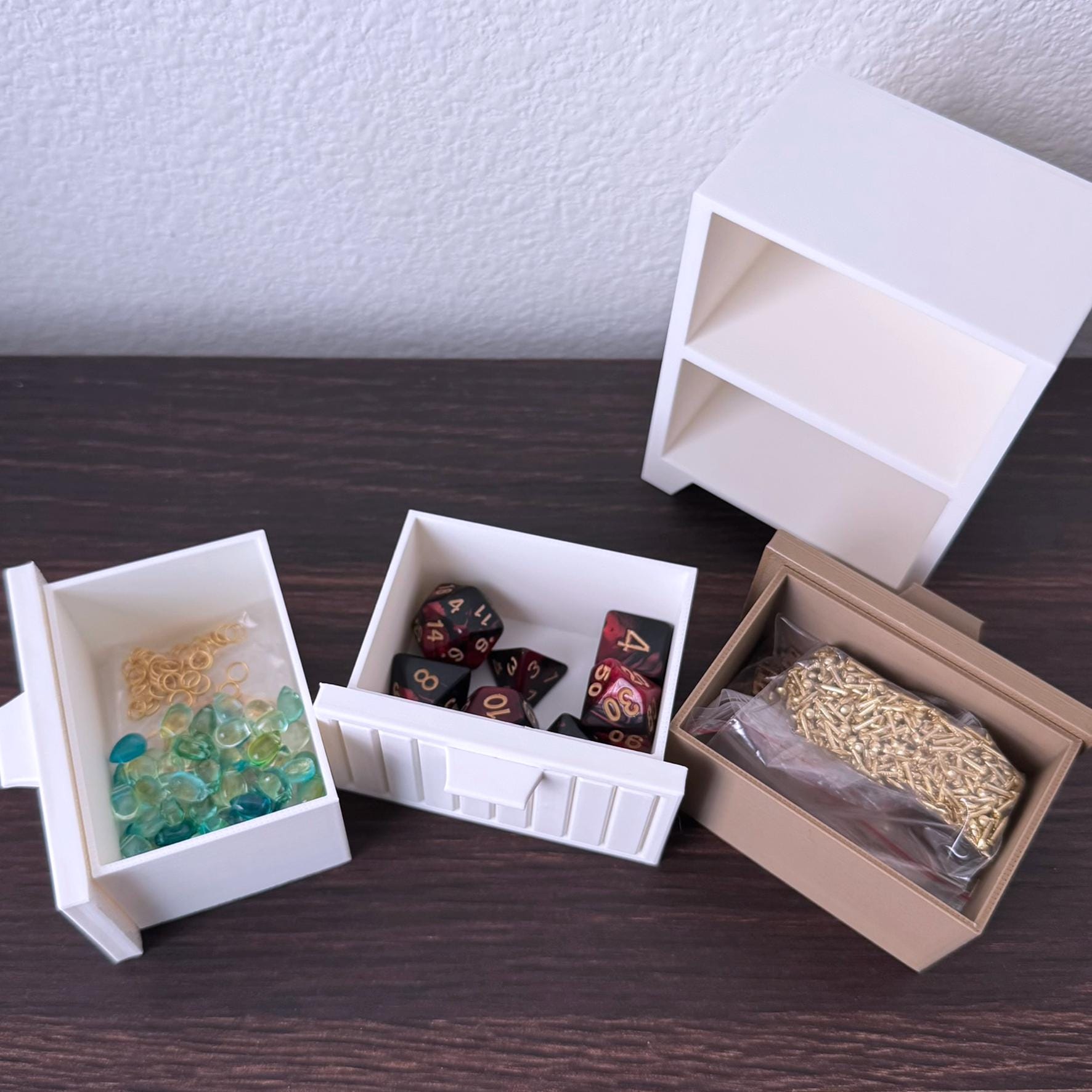 Miniature Storage Cabinet for Small Items and Trinkets: Two or Four Drawer