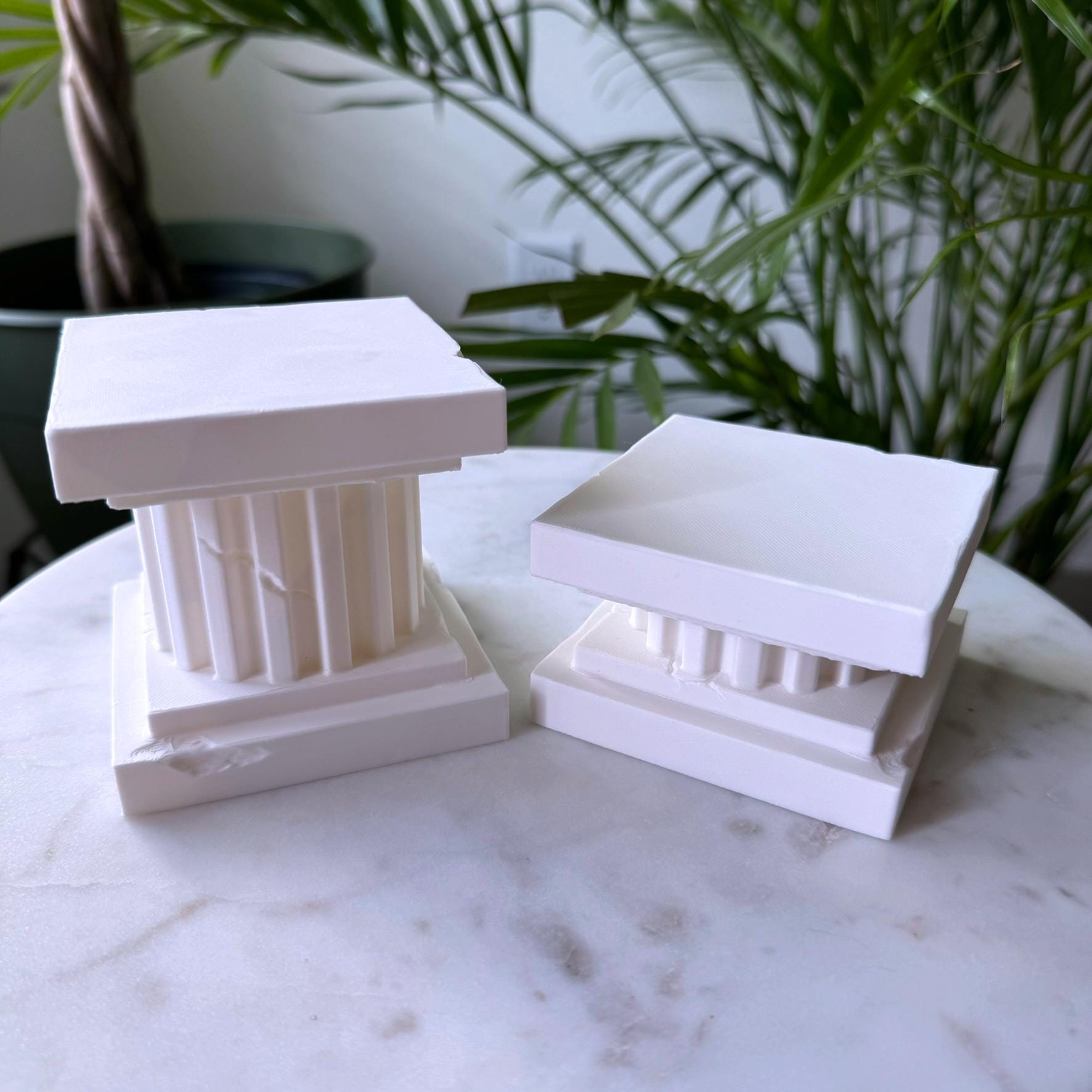 Mini Greco Roman Column Plant Stands (Set of 2)