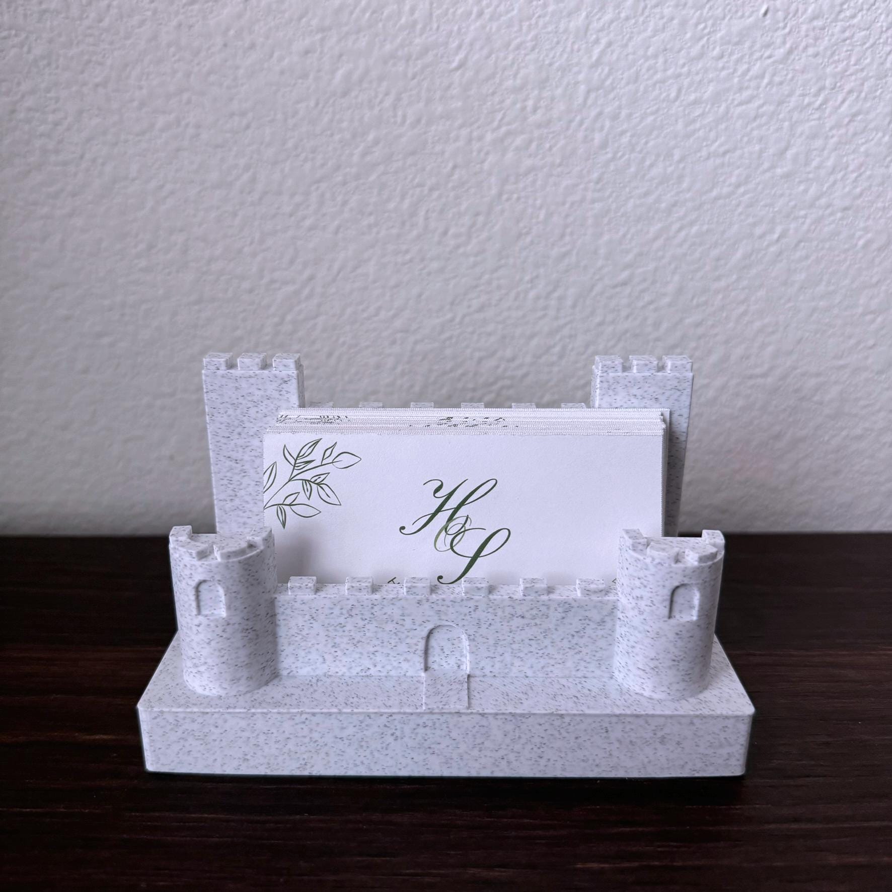 Castle Business Card Holder: Medieval Desk Decor