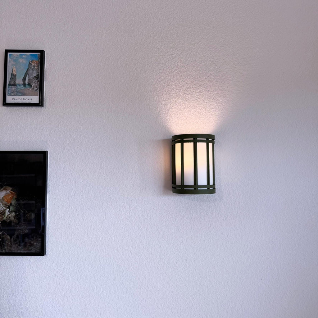 Ribbed Wireless Wall Sconce - Battery Powered Wall Light - mood lamp