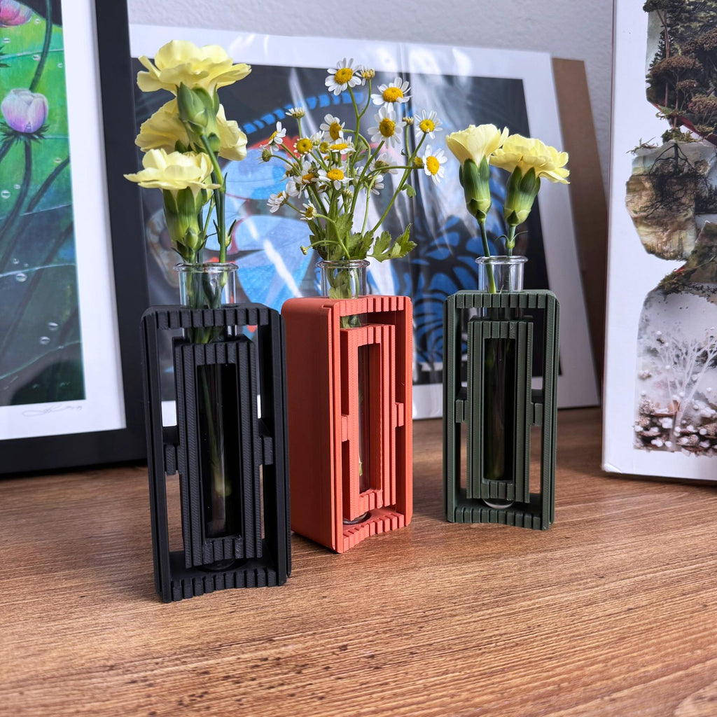 Ribbed wall  propagation vase and flower vase: Test Tube Wall Planter