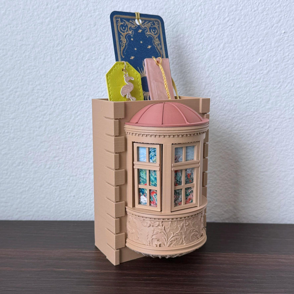 Oriel window Bookmark Holder - bookshelf library accessory and decor - unique bookmark container-  desk Organizer and Pen Holder