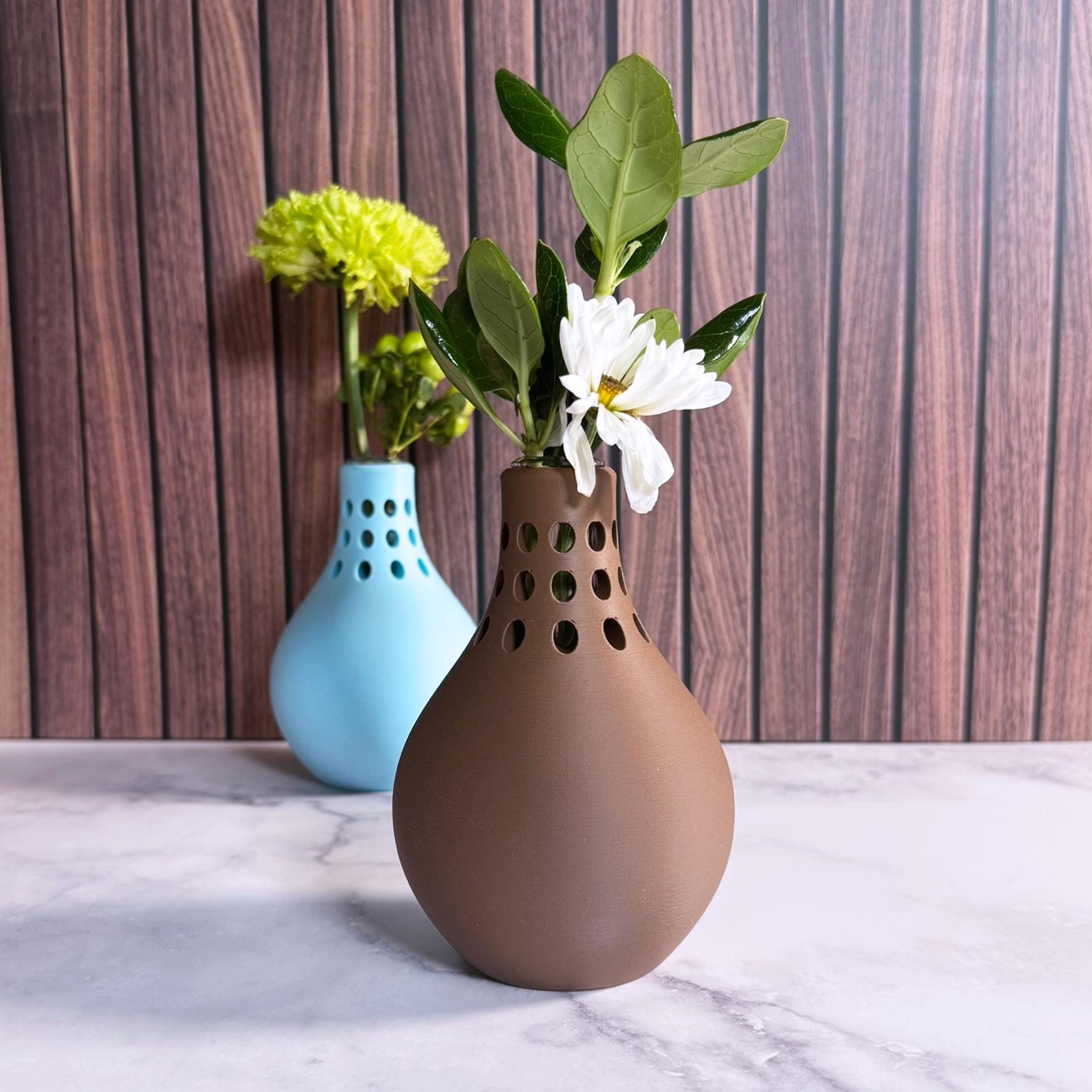 Modern Bud Vase with Insert - Small Flower Vase