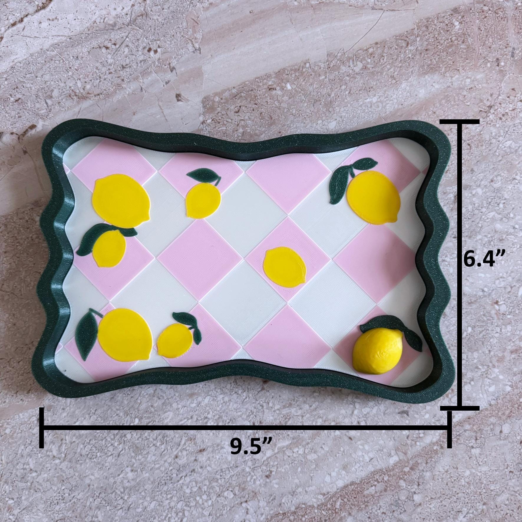 Spring inspired Lemon Tray for, glasses, small items