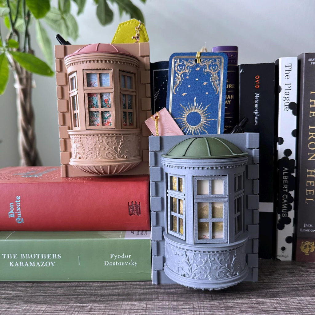 Oriel window Bookmark Holder - bookshelf library accessory and decor - unique bookmark container-  desk Organizer and Pen Holder