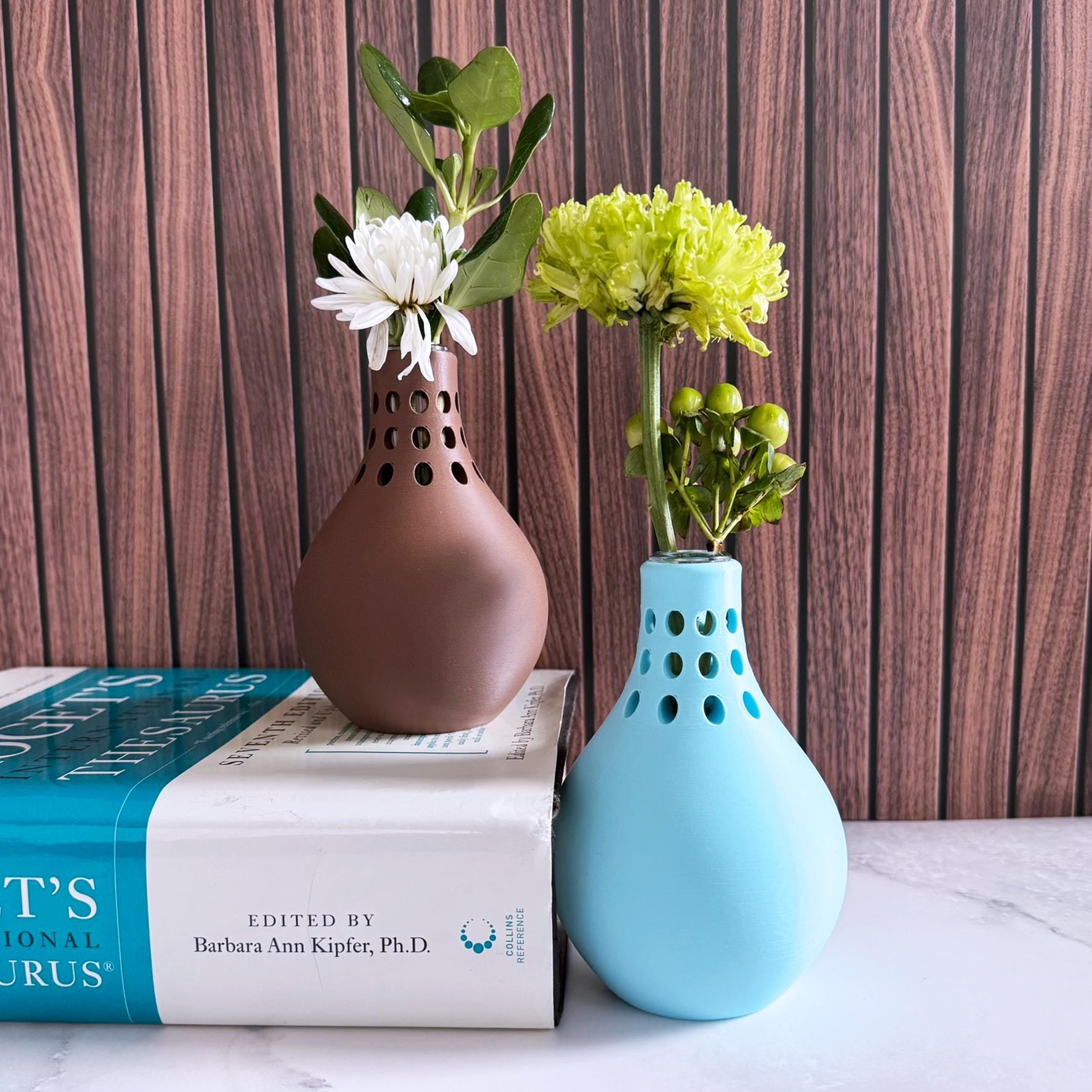 Modern Bud Vase with Insert - Small Flower Vase