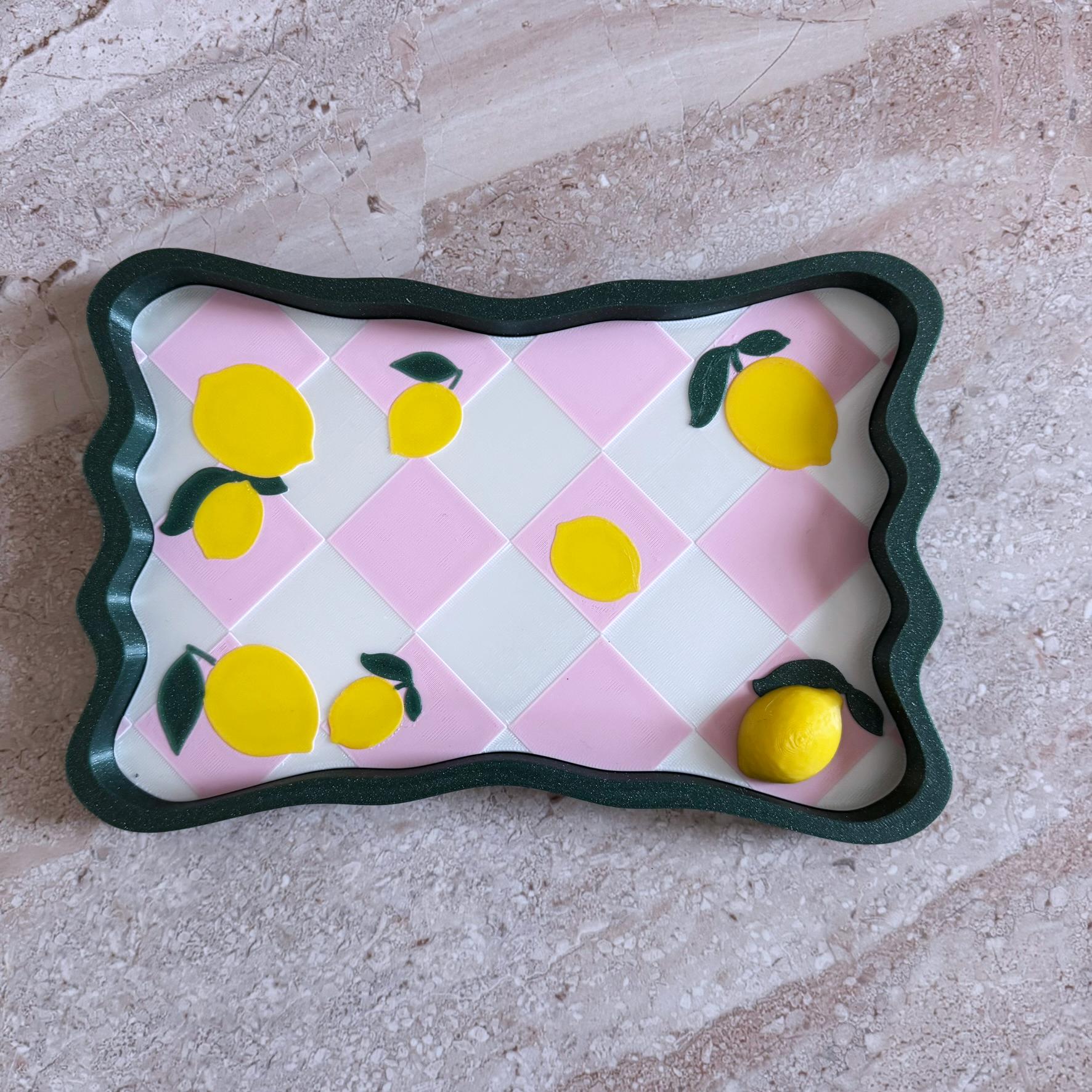 Spring inspired Lemon Tray for, glasses, small items