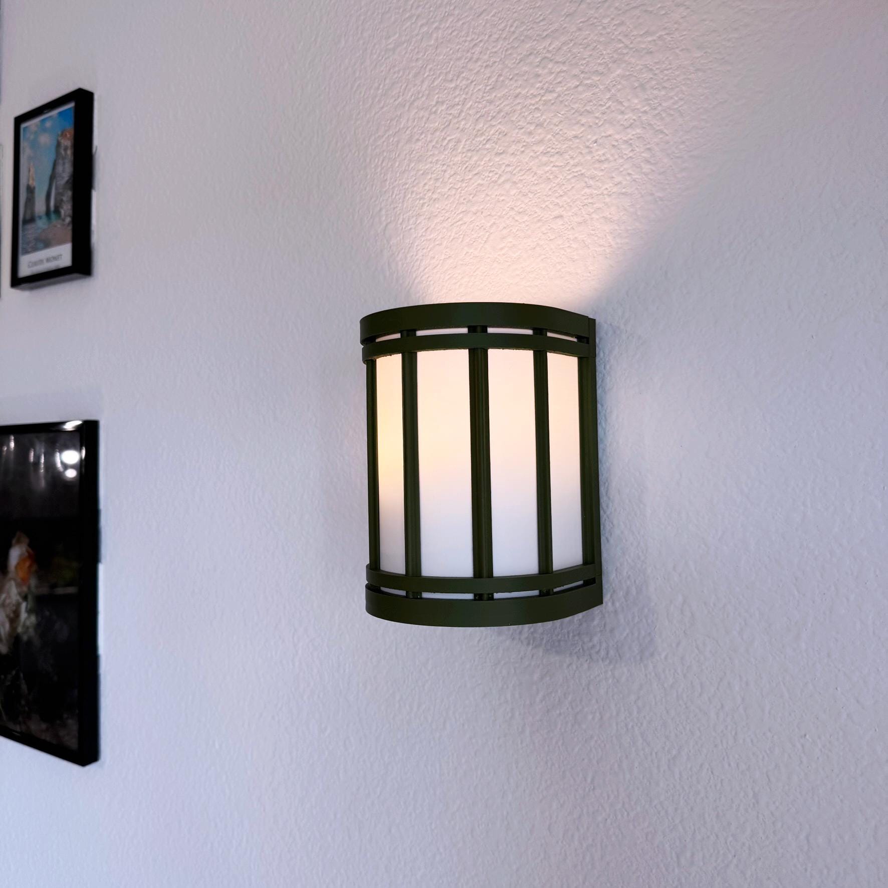 Ribbed Wireless Wall Sconce - Battery Powered Wall Light - mood lamp