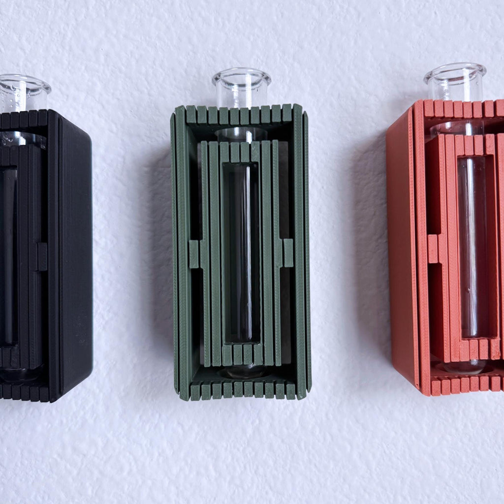 Ribbed wall  propagation vase and flower vase: Test Tube Wall Planter