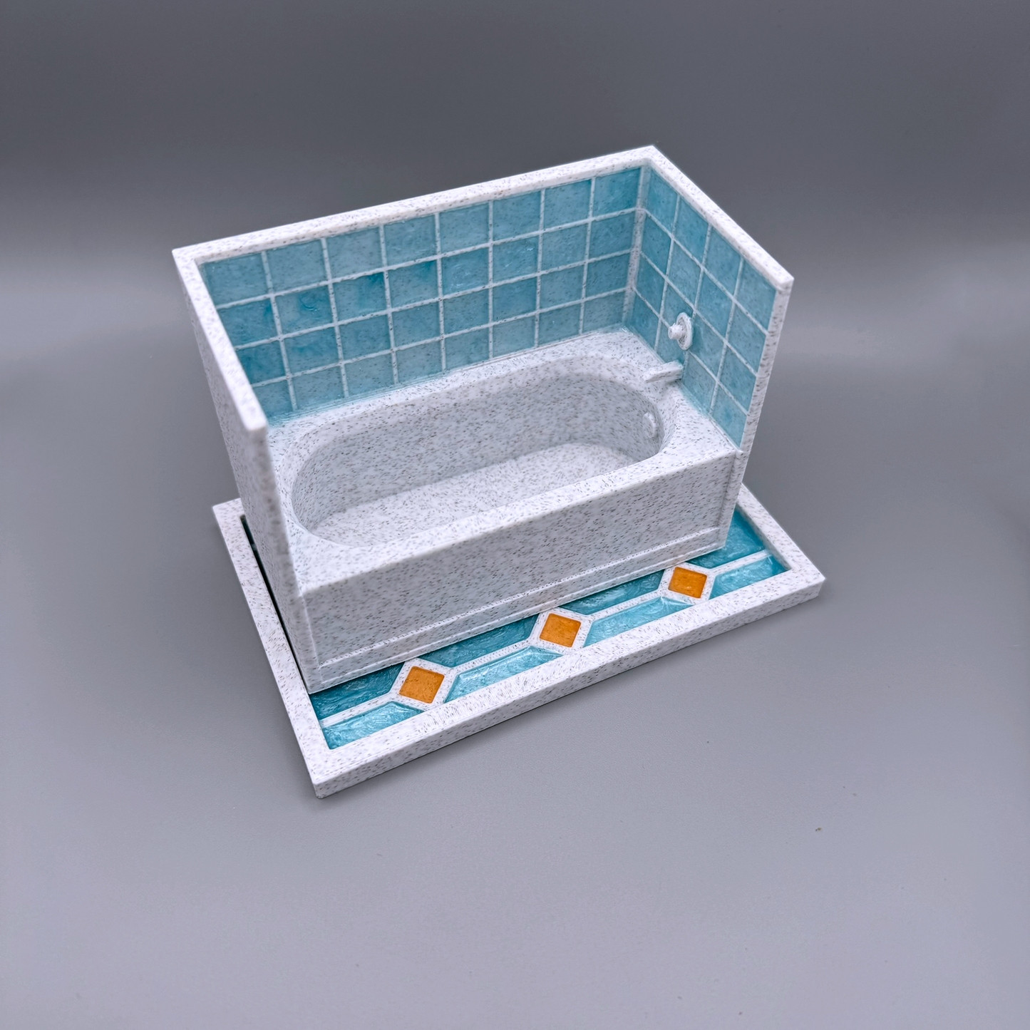 Cute unique bathtub and tile planter or catch all container and tray - interesting container