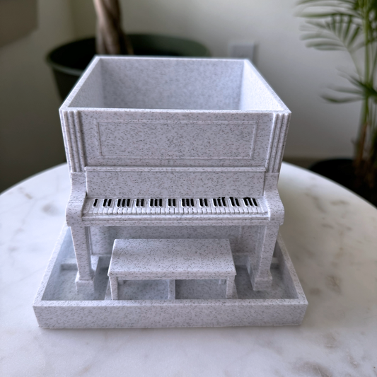 Upright Piano planter, With Piano Bench Drip Tray - Music themed Planter for Music and Plant Lovers