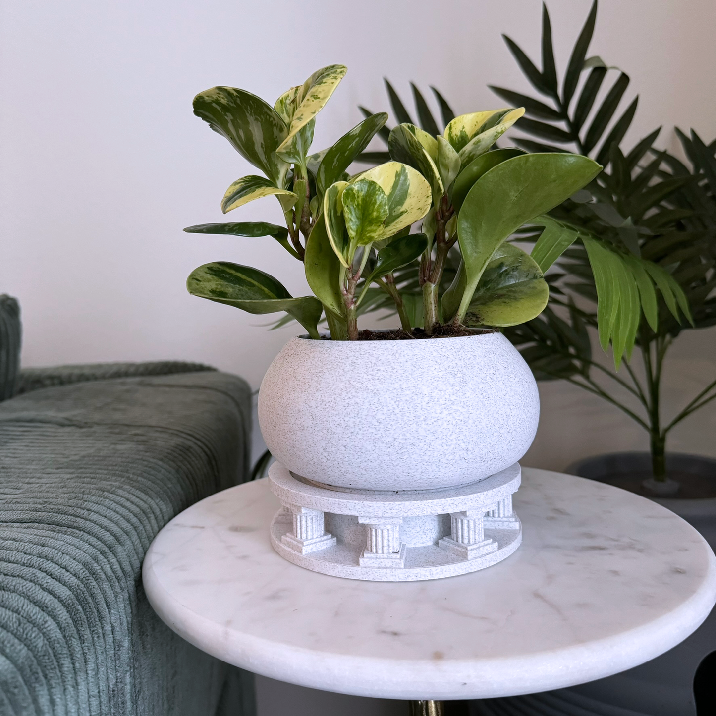 A Greco-roman Neoclassical Planter With a Pedestal of Columns Holding Up an Adorned Vase