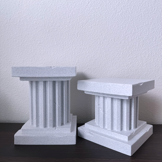 Neoclassical column plant stand and riser pedestal -  Greco Roman columns indoor plant stand - Plastic stone marble textured - Two sizes