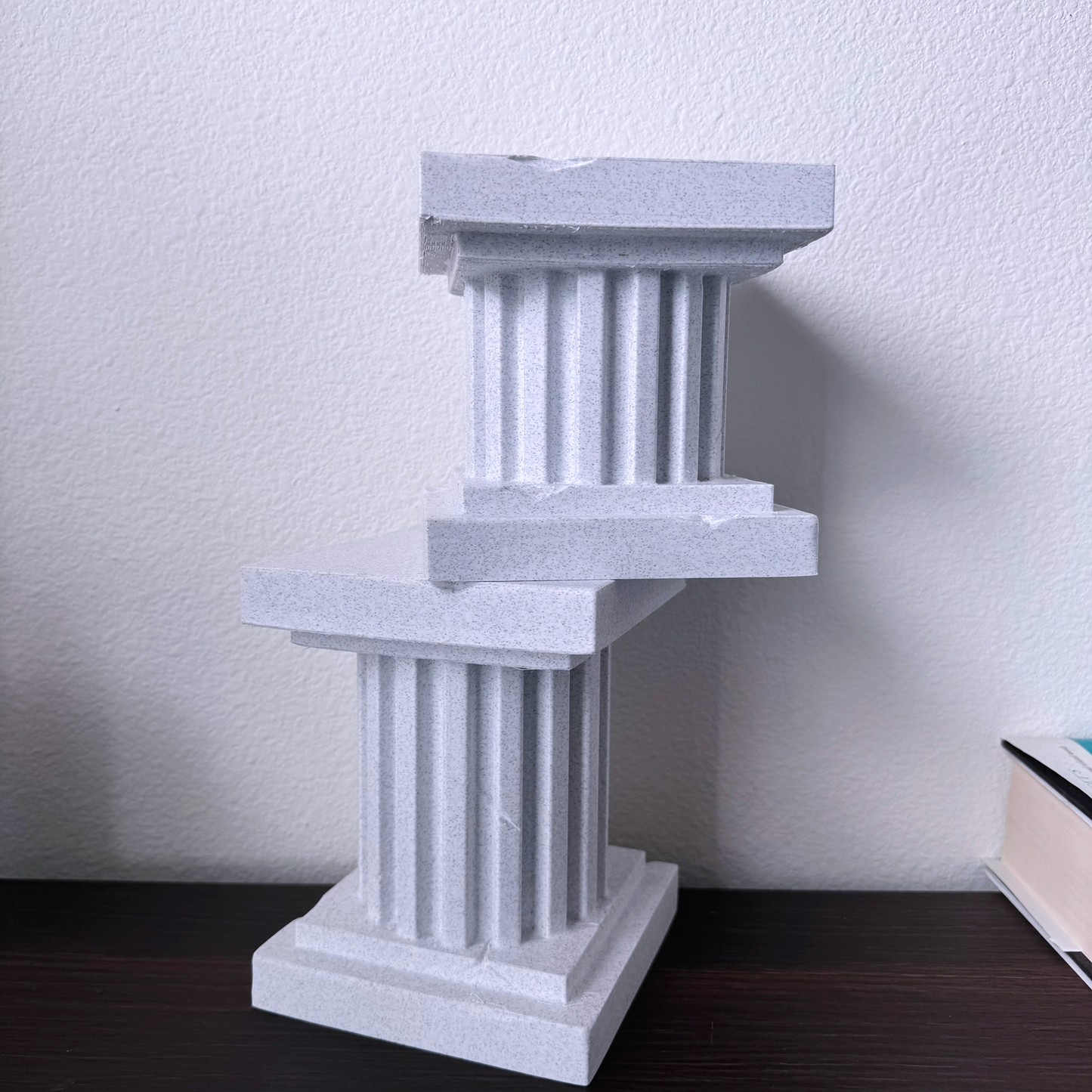 Neoclassical column plant stand and riser pedestal -  Greco Roman columns indoor plant stand - Plastic stone marble textured - Two sizes