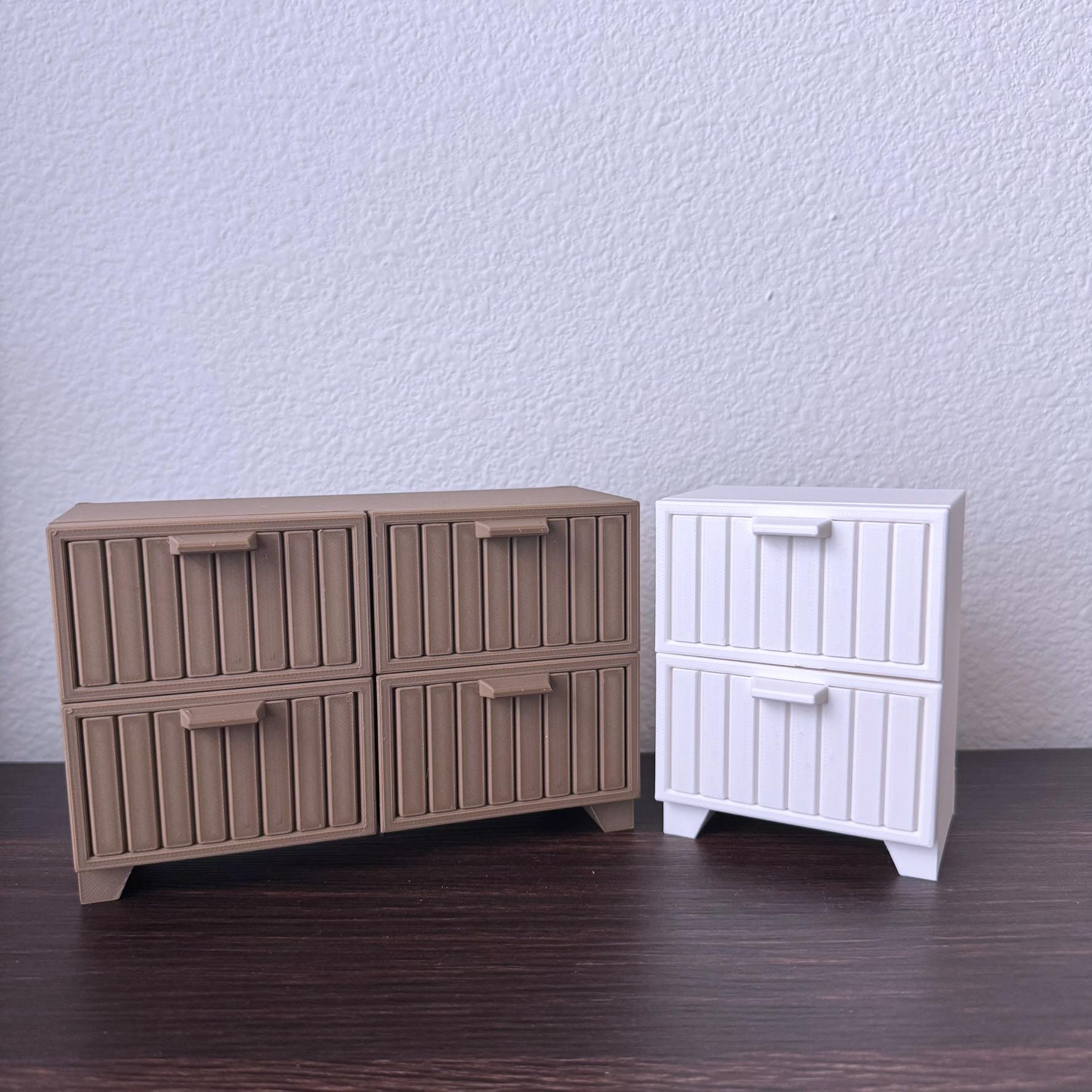 Miniature Storage Cabinet for Small Items and Trinkets: Two or Four Drawer