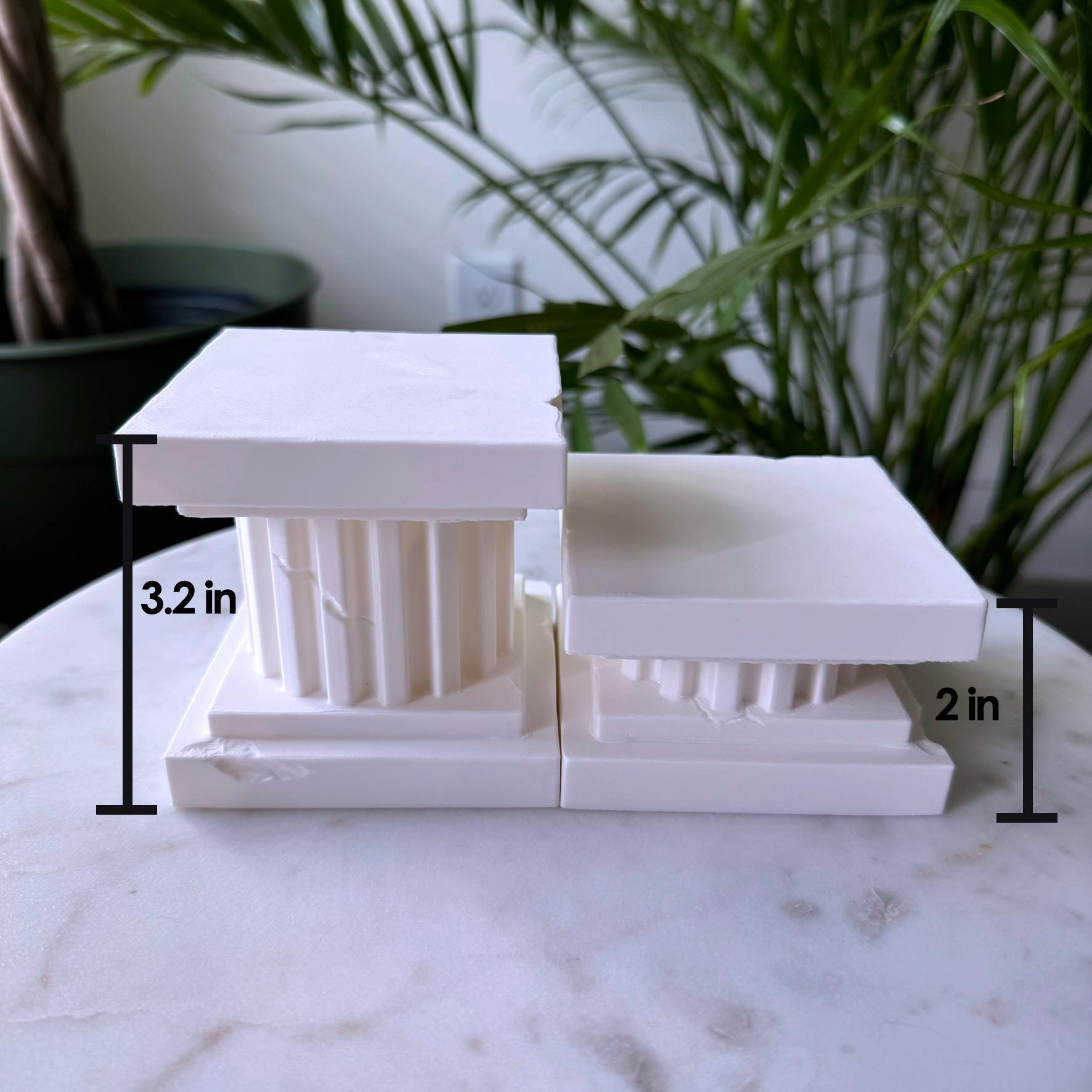 Mini Greco Roman Column Plant Stands (Set of 2)