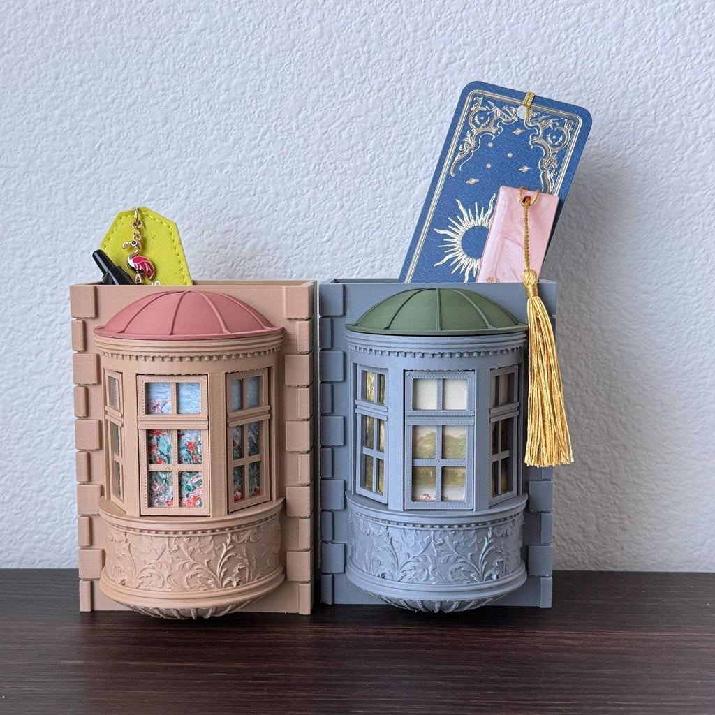 Oriel window Bookmark Holder - bookshelf library accessory and decor - unique bookmark container-  desk Organizer and Pen Holder