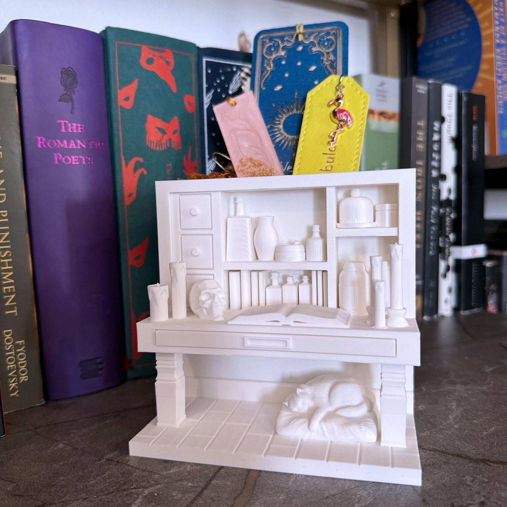 Cozy Witch Altar Bookmark Holder book nook - Desk Organizer - Pen Holder - Bookshelf Decor