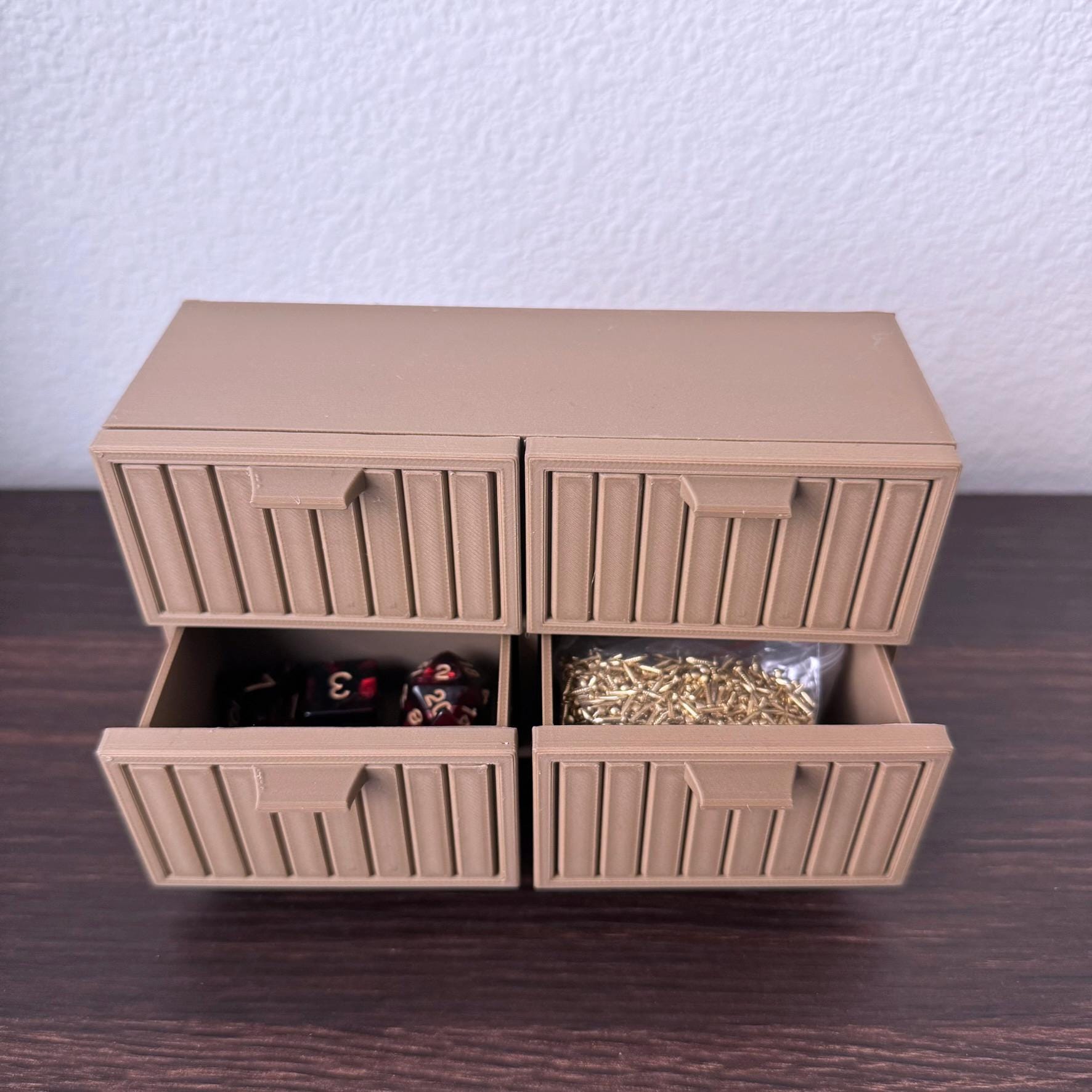Miniature Storage Cabinet for Small Items and Trinkets: Two or Four Drawer