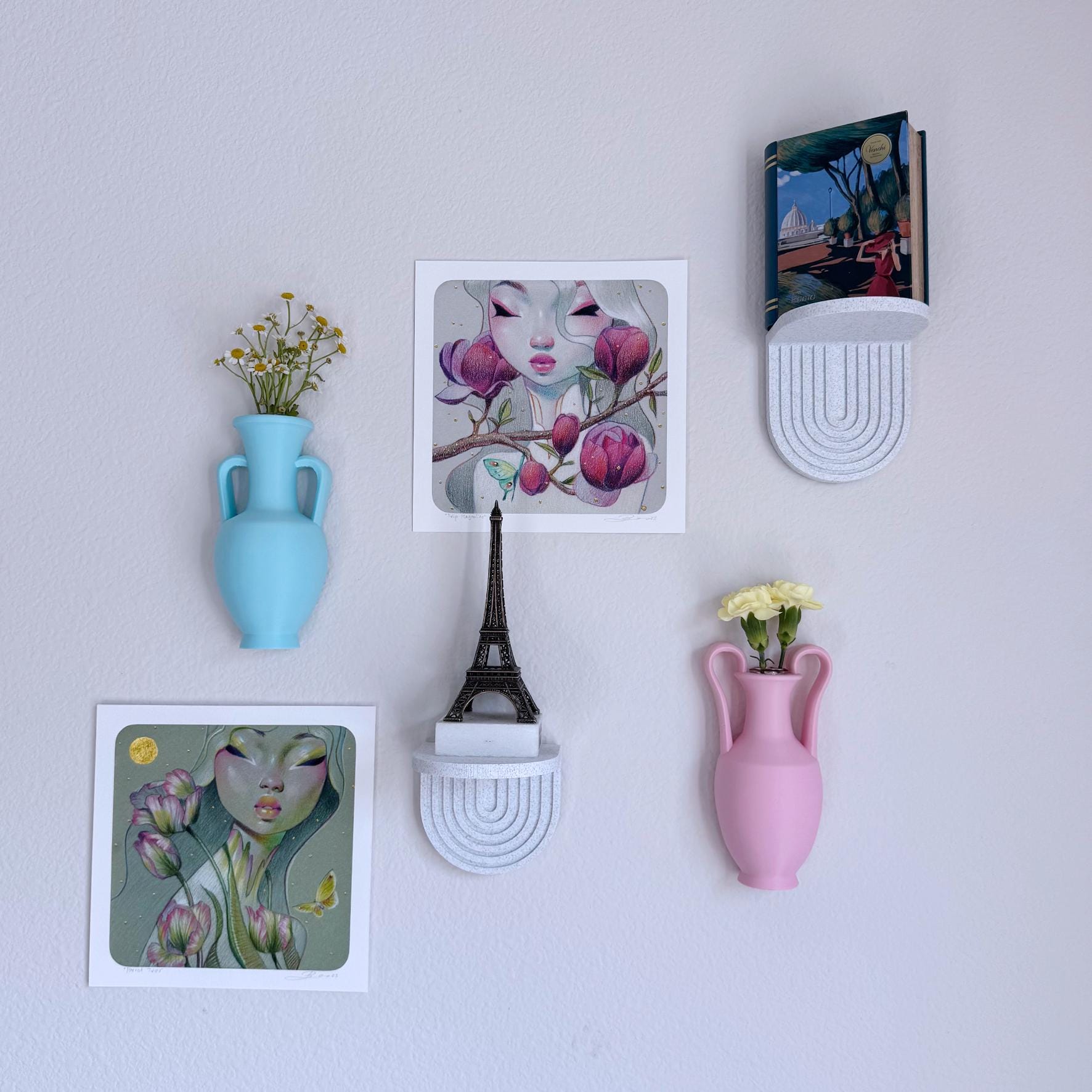 Wall Hanging Propagation Vase, inspired by classical vase forms - mini flower vase