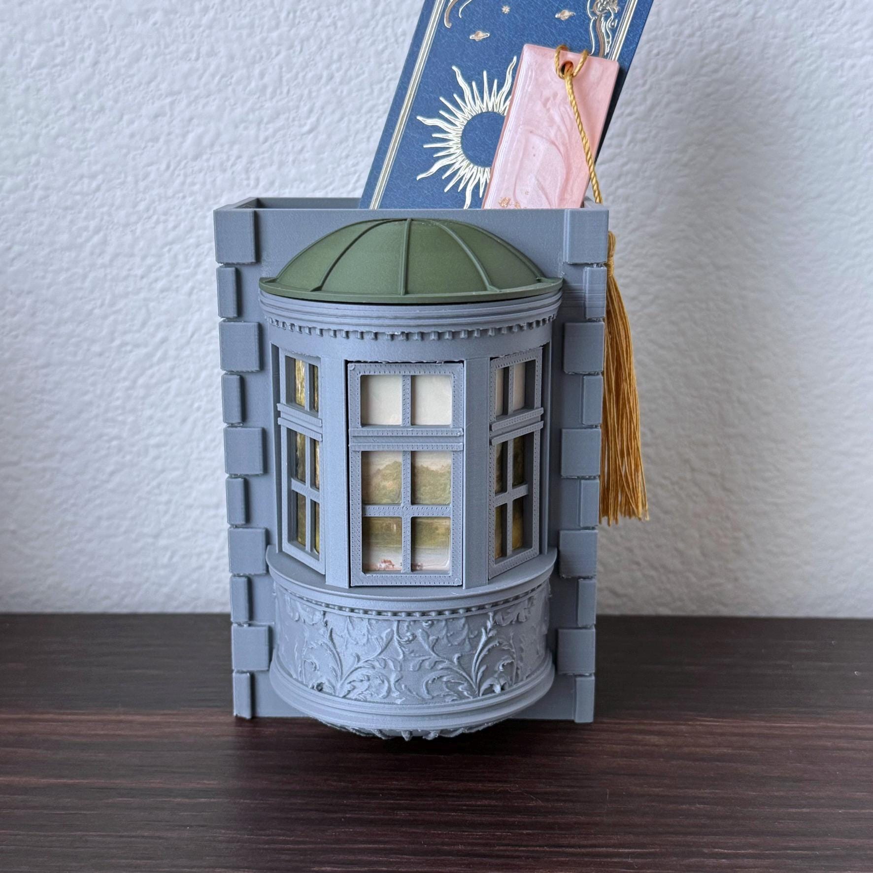 Oriel window Bookmark Holder - bookshelf library accessory and decor - unique bookmark container-  desk Organizer and Pen Holder