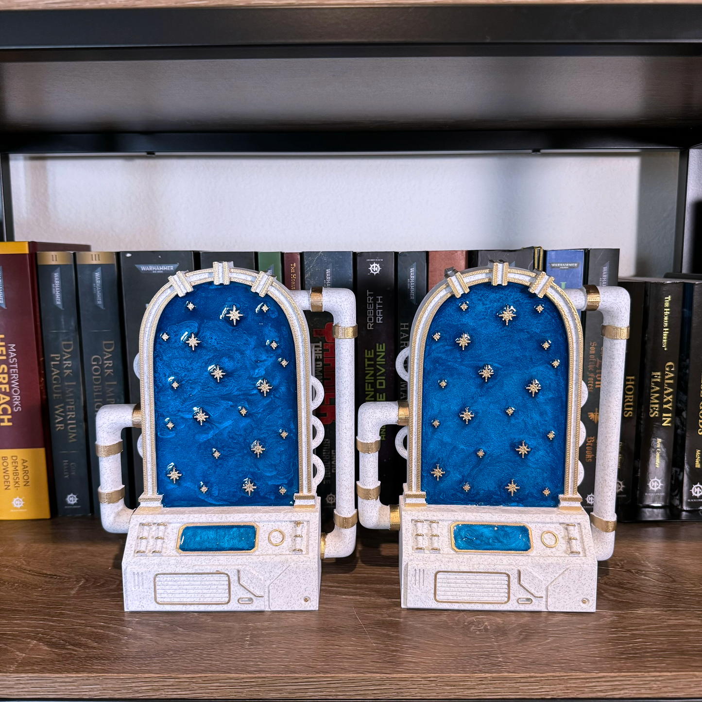 Steampunk portal bookends looking into star filled void - Sci-fi Bookend book nook - bookshelf decor -Single - pair bookend - unique bookend