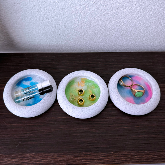 Ring trays, trinket tray, ring dish, resin marble effect