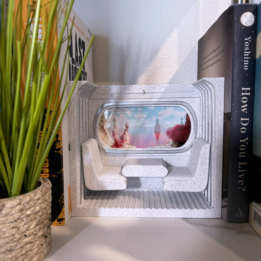 Reading Nook Futuristic Train Aliens Landscapes - Sci-Fi reading nook - Customizable - Fantasy Landscapes - Bookshelf Decor