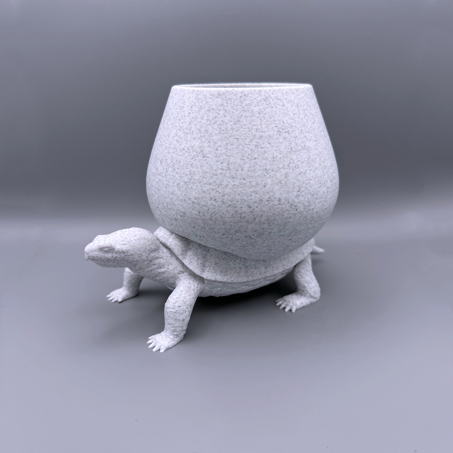 Tortoise decorative wide lip vase - container - Marble, stone texture - unique conversation piece